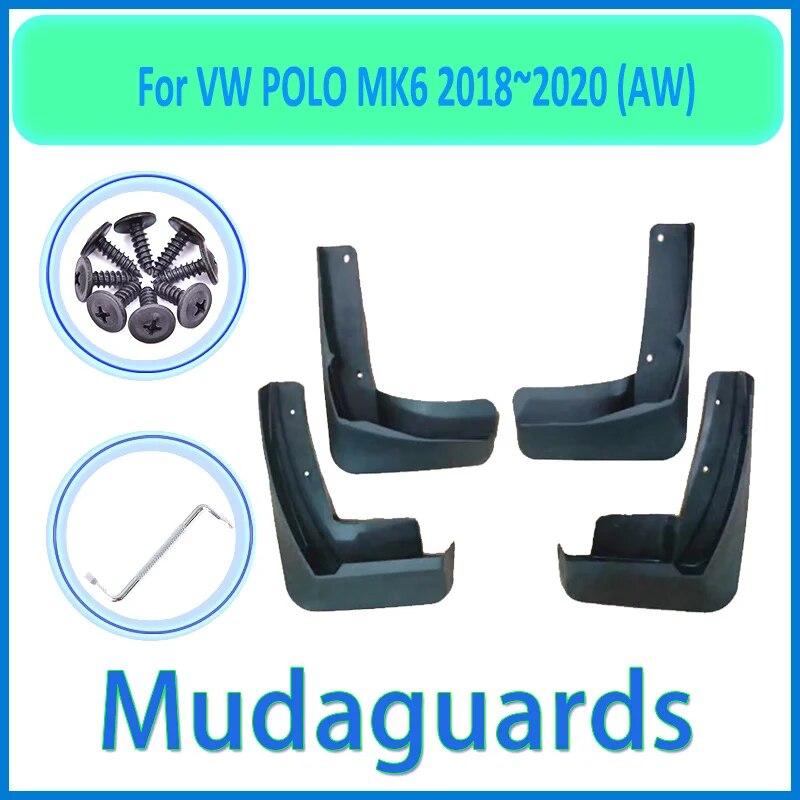 For Volkswagen VW Polo MK6 AW 2018    Front Rear Car Fender Mudguard Mud Flaps Guard Splash Flap Car Accessories