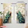 Plane Printing Popular Curtains Peacock Elegance Durable Polyester Without Rod Decorations Home Bedroom Curtain Set Of 2 Made Washable Ready