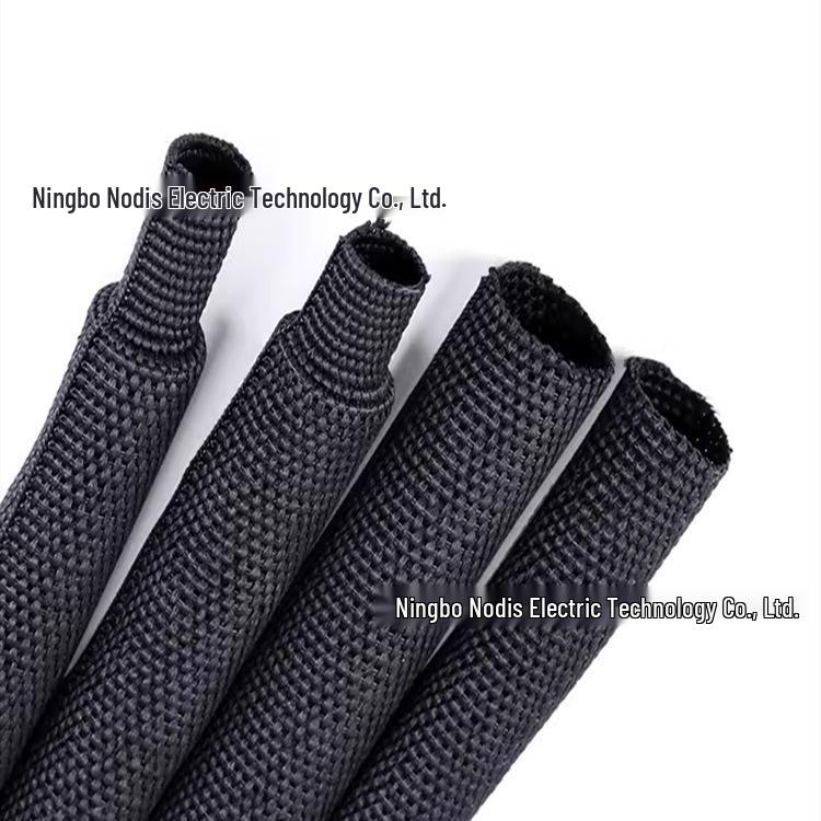 

Heat Shrink Fabric Sleeve: Non-slip, Wear-Resistant, Insulating, 2x Shrinkage Car Wiring Protection. Inner Diameter 4mm/1m Black