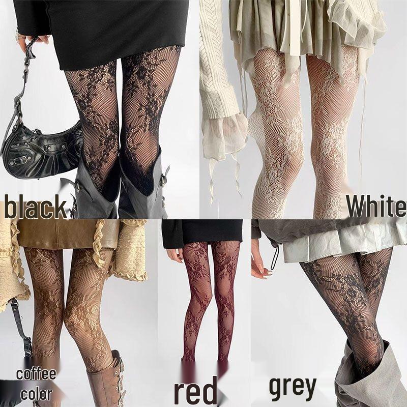 Chic Tattoo Lace Fishnet Stockings - Sexy Mesh Tights for Nightclubs