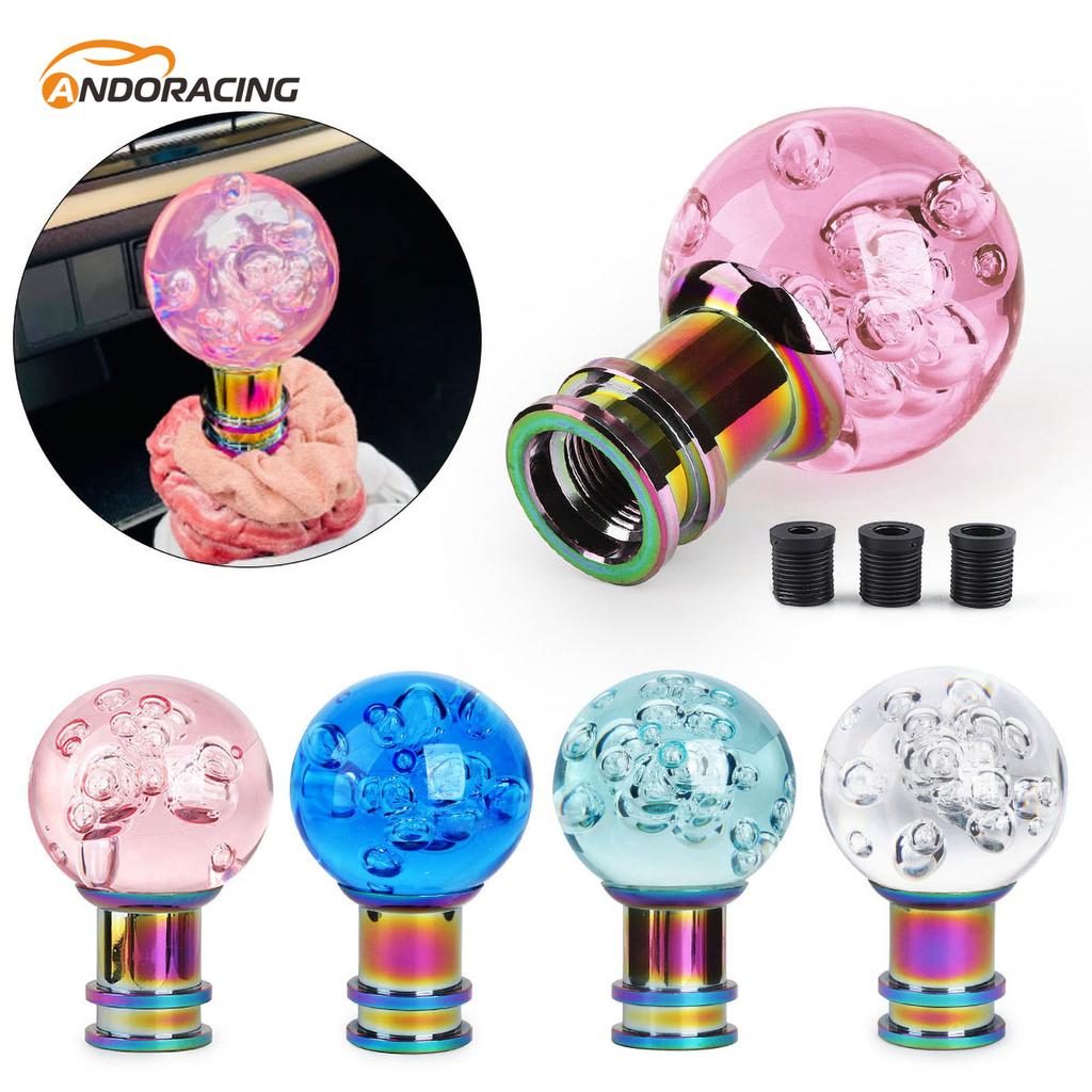 Universal Manual Pink Lever Change Knob Transparent Crystal Acrylic Gear Shifter Head Car Acrylic Shift Knob with Adapter