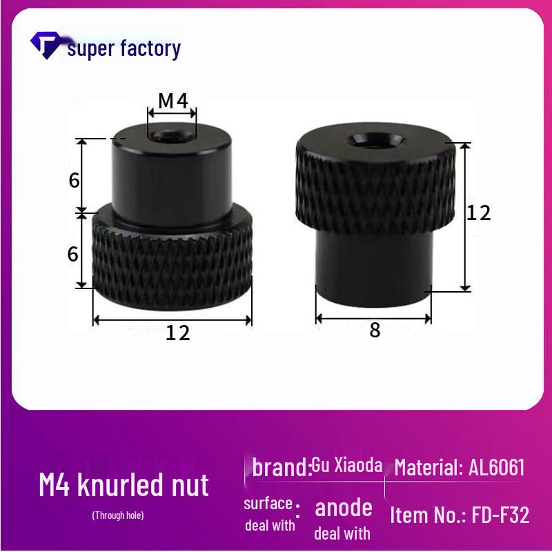 Aluminum Alloy Extended Handle Knurled Adjustment Nut Cap M4/M5