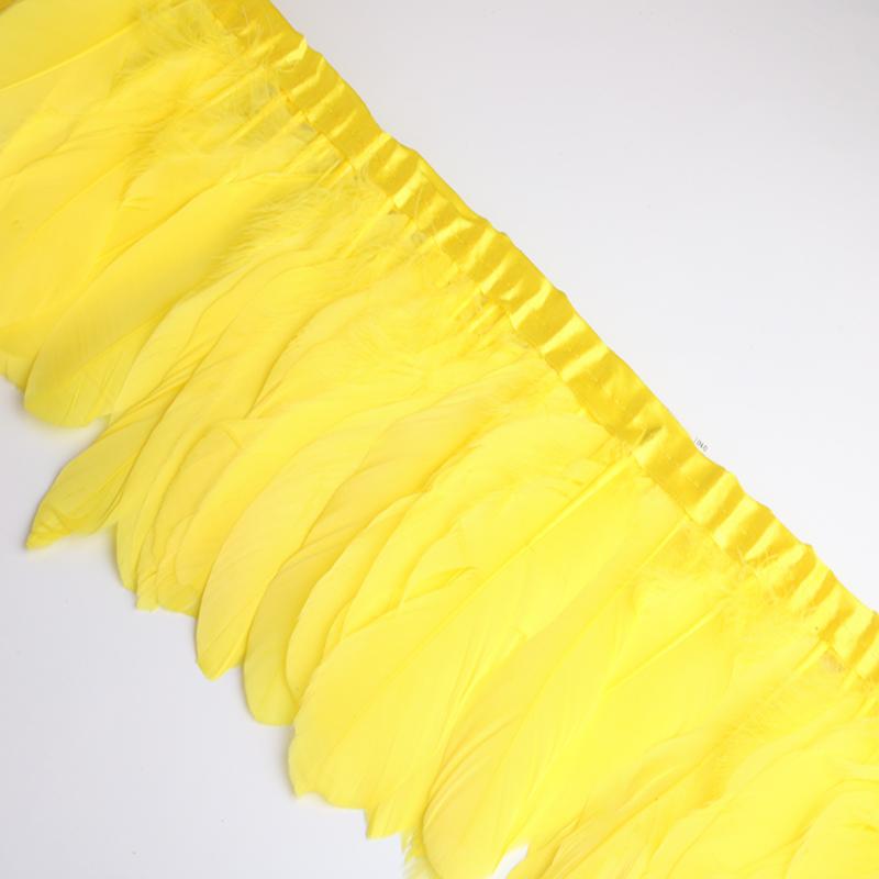 2 Meter/Lot Gänsefedern Besätze gefärbt Echte Gänsefeder Fransenbänder für Kleid Rock Stoffgürtel dekorative Kleidung