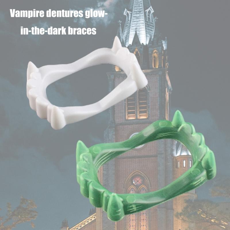 Vampires Dentures Vampires Teeth Glow In the Dark False Teeth Vampires Role Play Props Scary False Teeth for Adult