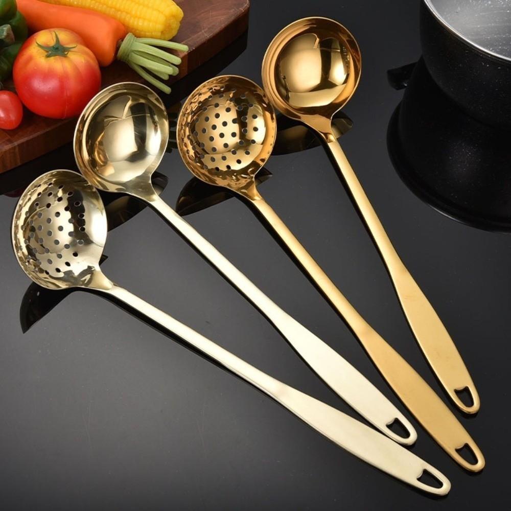 Anti Scald Soup Spoon Colander Long Handle Cooking Utensils Kitchen Tableware  Hotpot Serving