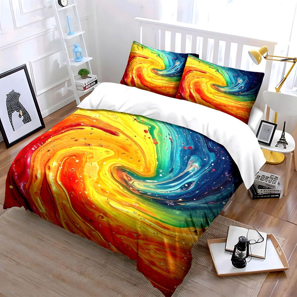 Colorful Abstract Three-Piece Decor Multiple Sizes Kid'S And Adults' Bedroom Exquisite 3Pc Bedding Set, Gift