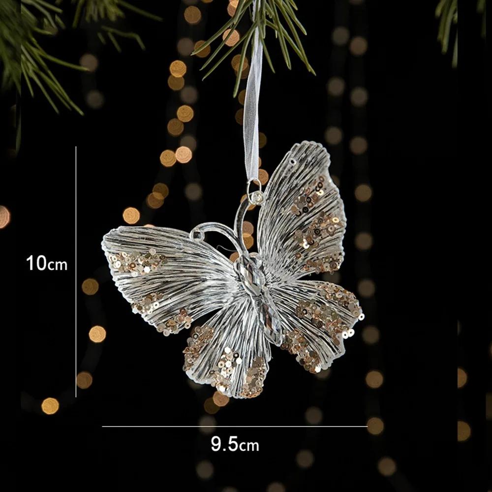 Acrylic Christmas Crystal Pendants Snowflake Wall Pendant Christmas Tree Ornaments Indoor Outdoor DIY Crystal Hanging Christmas