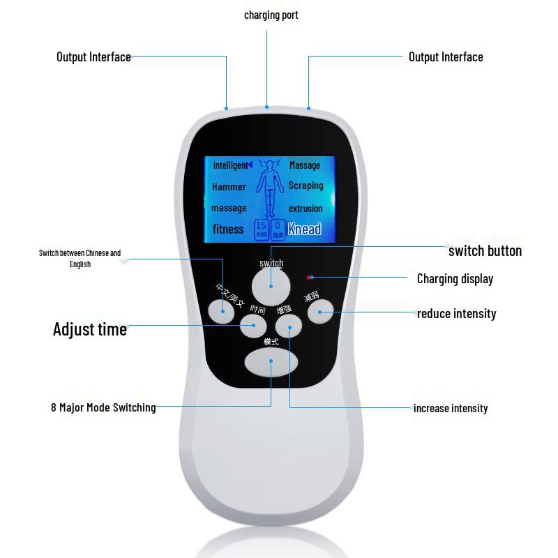 Wiederaufladbarer Multifunktionaler Nacken- und Lendenwirbel-Akupunktur-Massager