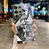 Shattered Crystal Electroplated Silver Phone Case For Samsung Galaxy S26 S25 S24 S23 S22 S21 S20 Ultra Plus FE 26 5G Glass Cover