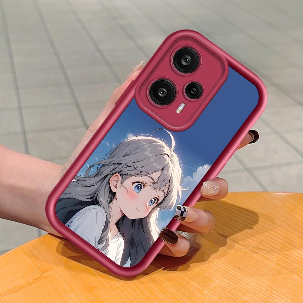 Mäkký silikónový štvorcový rebrík so vzorom tlače Púzdro telefónu s úplným krytom na fotoaparát Gumené puzdro odolné voči nárazom pre Xiaomi Redmi