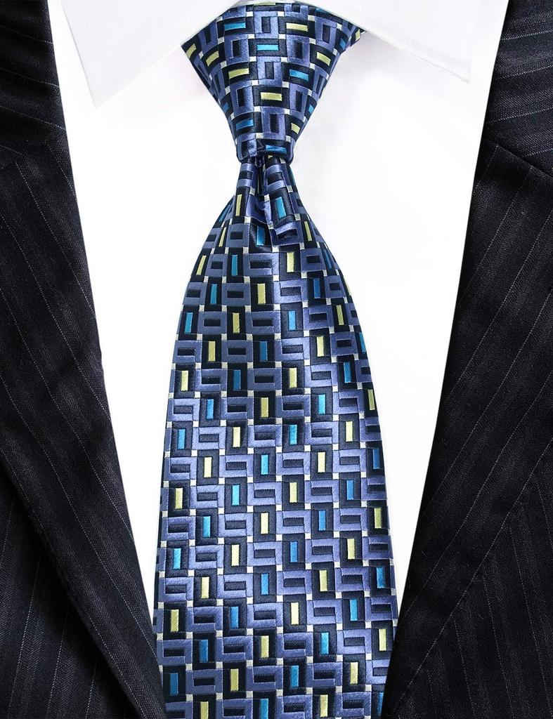 [Towergem] Extra Long Set of 2 Men's Jacquard Woven Ties XL 160cm