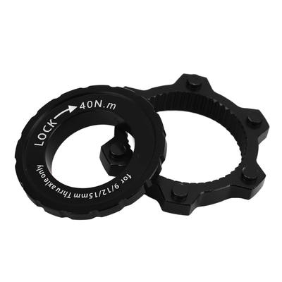 CANSUCC Fahrradnabe Scheibenbremse Center Lock Adapter Aluminiumlegierung Center Lock Scheibe auf 6 Loch Scheibenadapter Schwarz