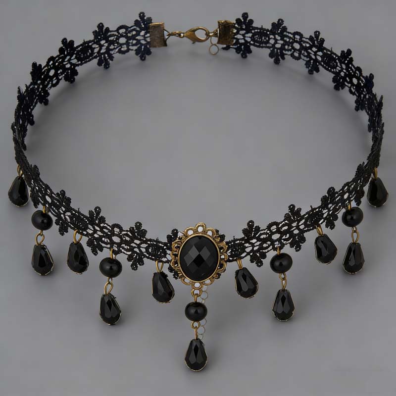 

Gothic Punk Black Sexy Lace Chokers Necklace for Women Fashion Retro Clavicle Chain Y2K Loli Style Collar Choker Steampunk Gifts