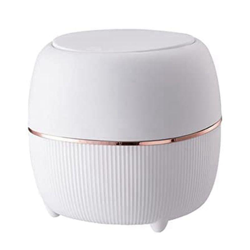 Good-Mini Waste Bin, Table Bin With Lid, Waste Bin, Small For Kitchen, Bathroom, Bed, Office, Desk (White, Pink)