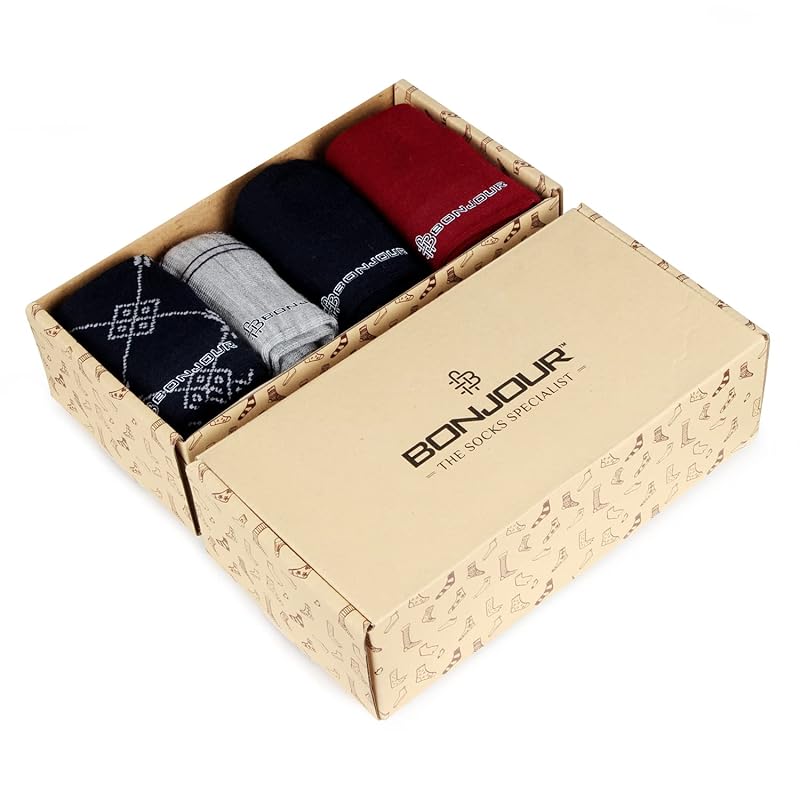 Bonjour Ankle Length Woolen Thumb Socks For Women- Pack of 4 Free Size