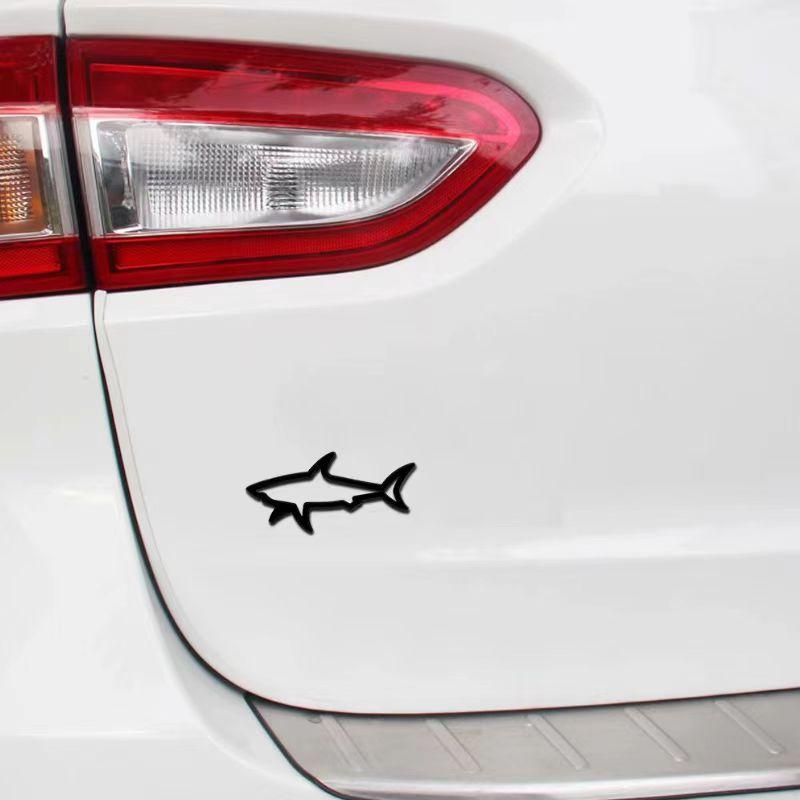 3D Metal Car Styling Sticker Hollow Fish Shark Emblem Badge Decals Automobiles Motorcycle Computer Fuel Cap Accessories 2025
