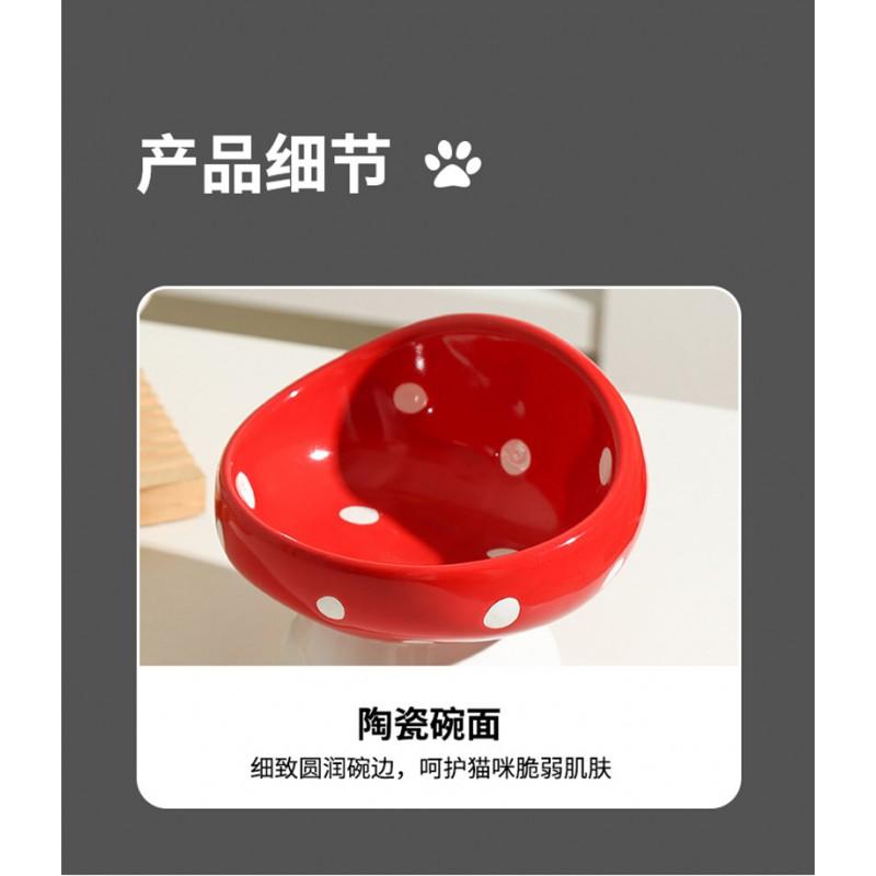 Ceramic Cat Food Bowl Elevated Design Neck Support Pet Feeding Dish Dog Water