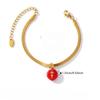 European and American Minimalist Smooth Flat Snake Bone Chain Round Plaque Accessory, Niche Versatile Bracelet