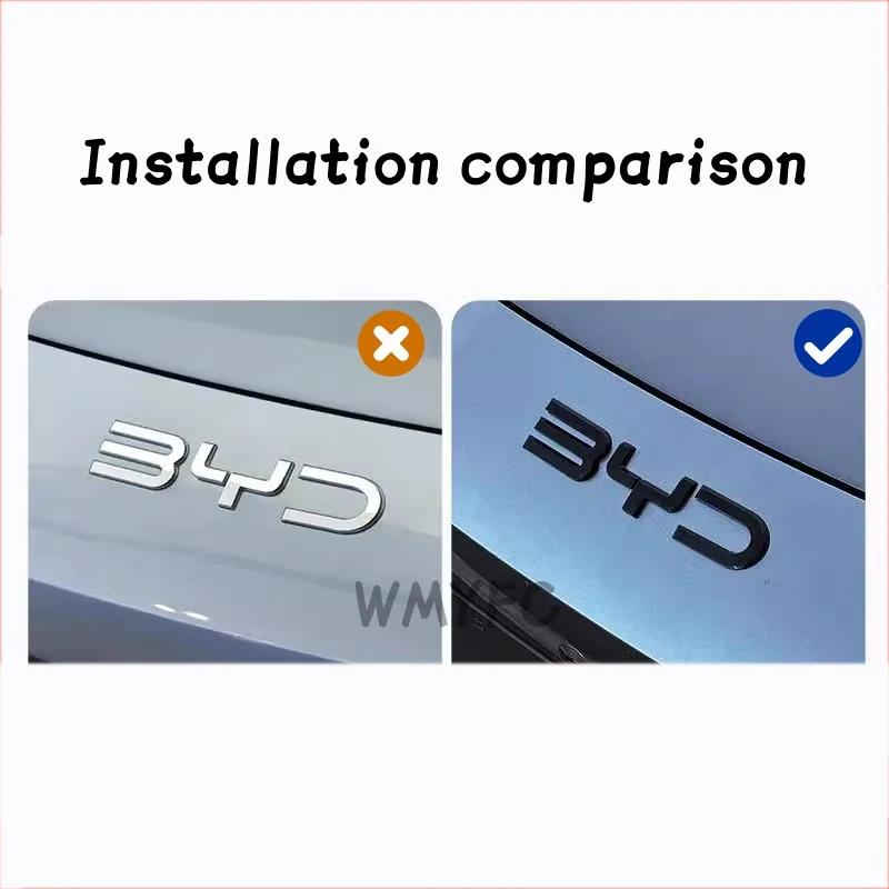 Car Front Emblem Blackening Badge Decal Black Modification Sticker Fit For BYD SEAl EV 2023 2024 2025 2026