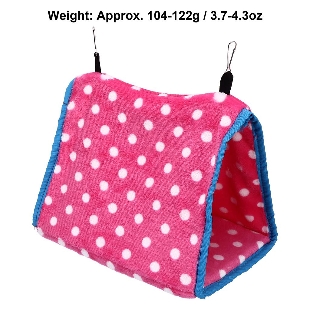 Bird Bed Foldable Portable Comfortable Flannel Triangular  ing Bird Hammock with Hooks for Parrots Hamsters