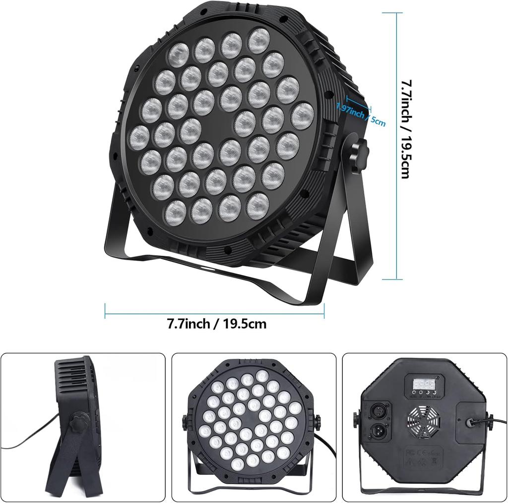 18/36 Led Par Lights Single Color Ultra Thin Stage Lighting, Dj Party Dance Studio Wash Lights Professional Stage Par Can Lighting