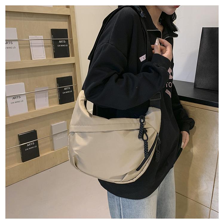 

Nyl Hobos Crossbody Bags Solid Casual Zipper Women s Bags 2026 Fashi High Capacity Solid Color Single Shoulder Totes Bag хакі