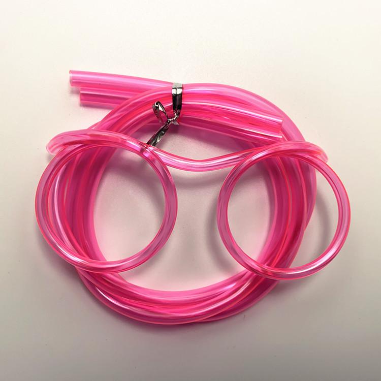 

Пластиковая трубочка для питья в форме очков розовый