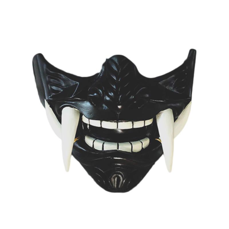 Halloween Red Prajna Mask cosplay Japanese-style half-face Hannya mask for parties and events