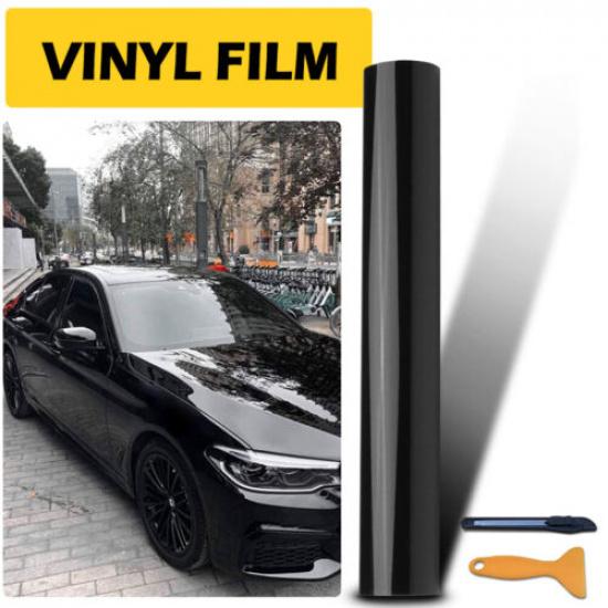 Gloss Black Wrap Vinyl Film Car Interior Wrap Stickers Auto Accessories w/ tools