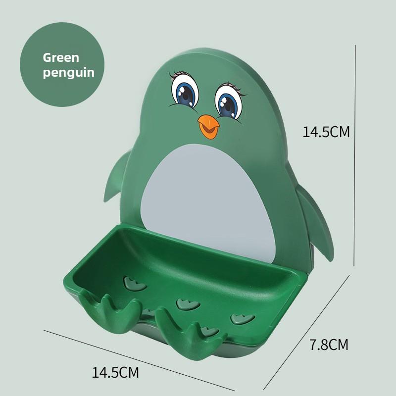 Soap Dish Penguin Drain Soap Holder Bathroom Shower Soap Holder Dish Storage Plate Tray Bathroom Supplies Soap Container