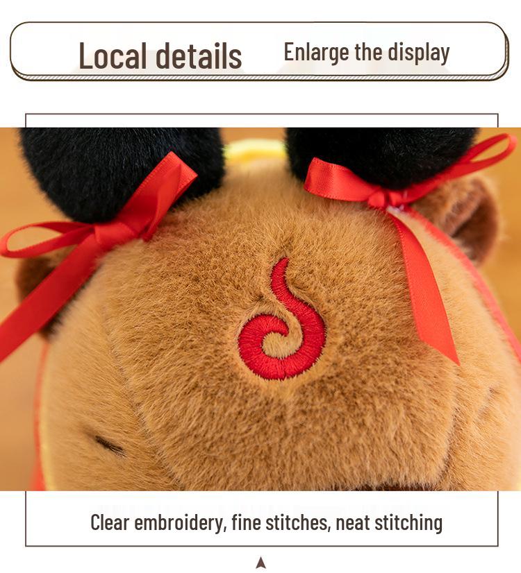 Entzückendes Nezha Capybara Plüschtier - Niedliches Stofftier Bettzeitpuppe Geschenk für Mädchen