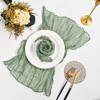 A Set of 6 Solid Color Crinkle Fabric Napkins - 20X20 Inch Rectangular Woven Tablecloth, Suitable for Christmas, Holidays, And Wedding Decorations.