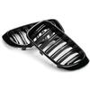 Glossy Black Front Bumper Kidney Grille Grill Hood Mesh Double Line For BMW X3 X4 F25 F26 2014-2017 Front Grille Racing Grills