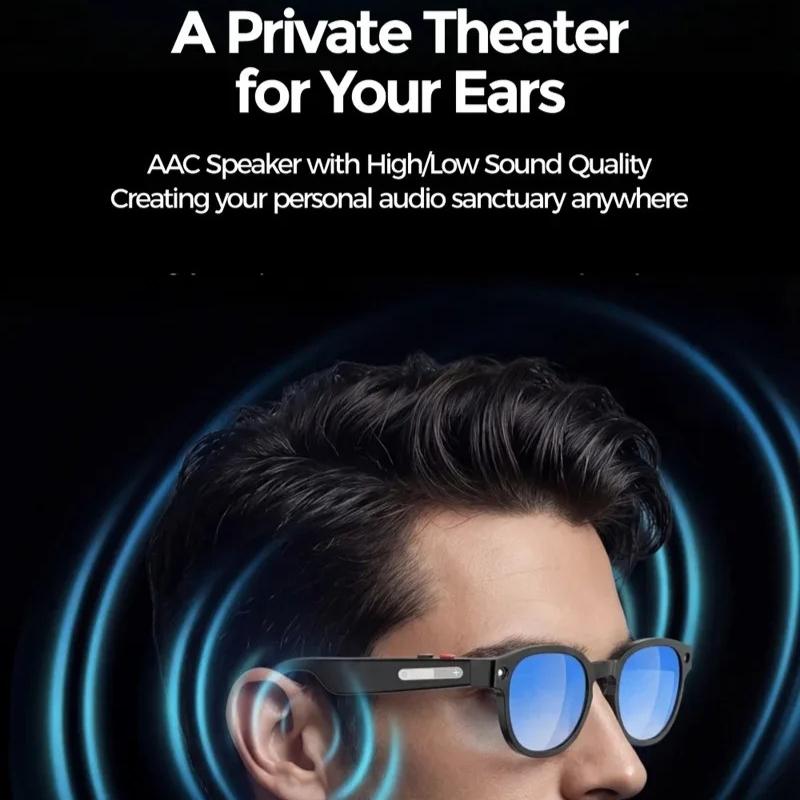 New AI Smart Glasses AI Translation 500W HD Camera 4K Shooting Image Bluetooth Call Recording Wireless Music Multifunctional Smart Sunglasses Unisex