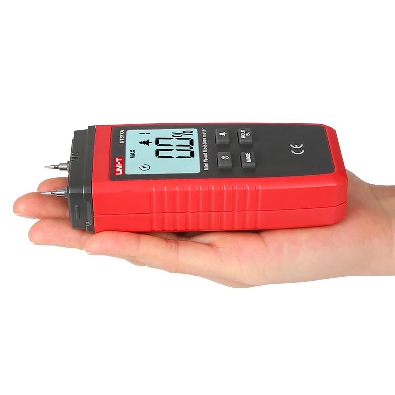  UT377A Digital Wood Moisture Meter Hygrometer Humidity Tester for Paper Plywood Wooden Materials LCD Backlight
