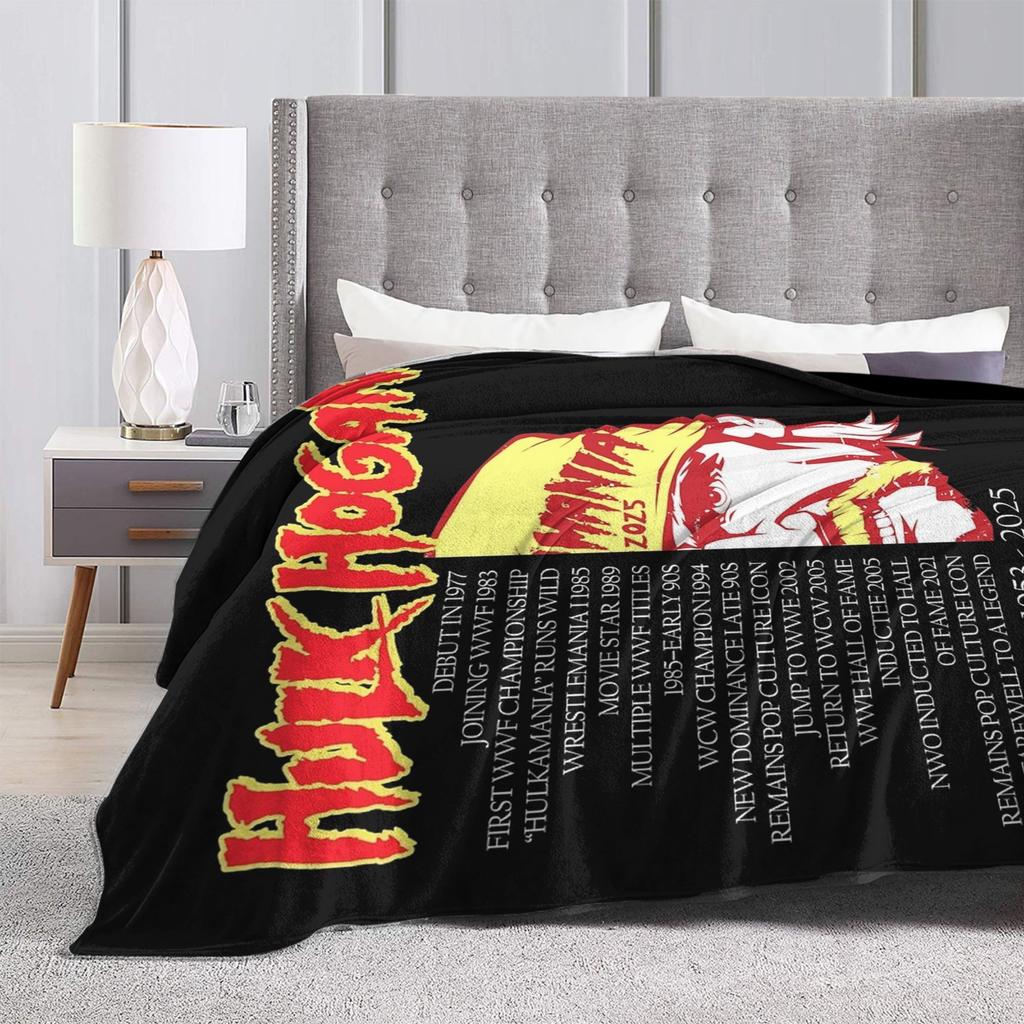 Hulk Hogan Hulkamania RIP Blankets Flannel Decoration Breathable Lightweight Throw Blankets for Bed Travel Plush Thin Quilt