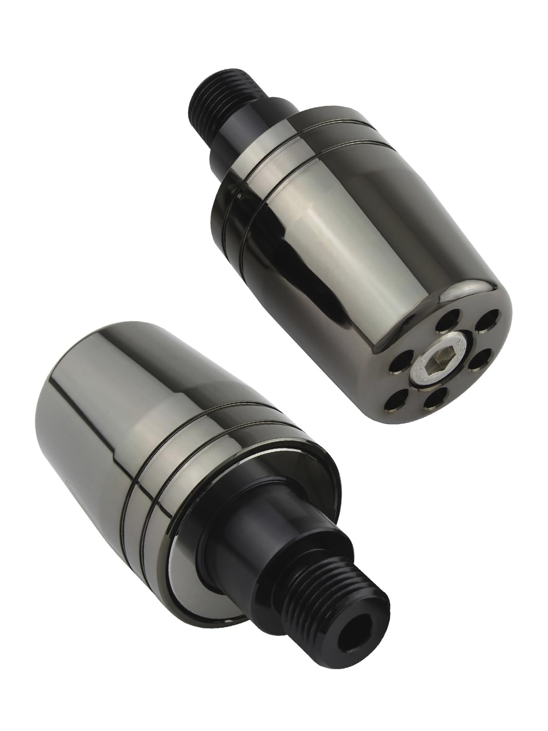 

Аксессуары для мотоциклов POSH FAITH Концевики руля Сверхтяжелые Тип M16 для оригинальных рулей Yamaha Черный хром [Сделано в Японии] MT-09 MT-07 и т.д.