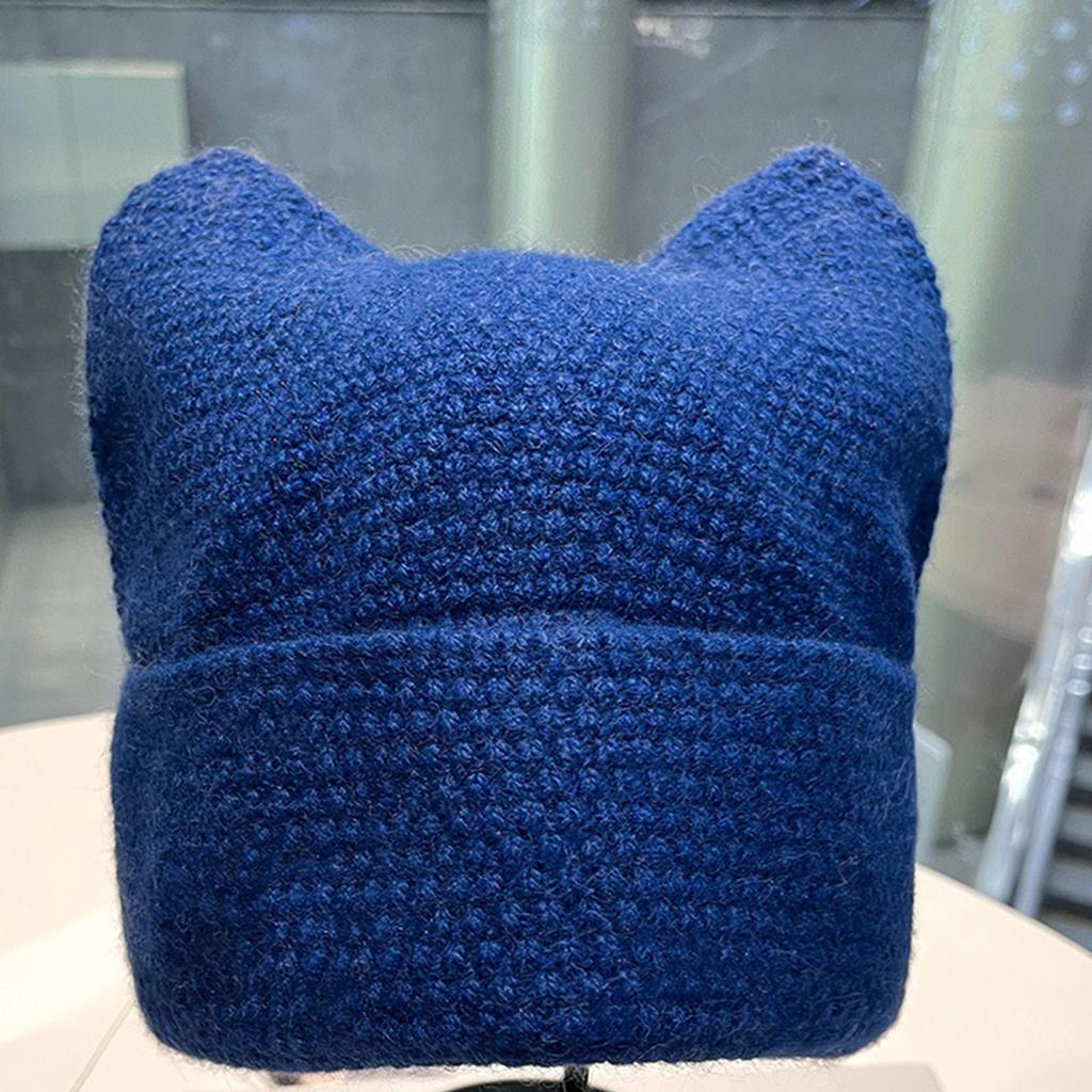 Cats Ear Knitted Hat Women Crochet Hat Warm Winter Hat Soft Crochet Hat Windproof Snow Hat for Women Outdoor Activity