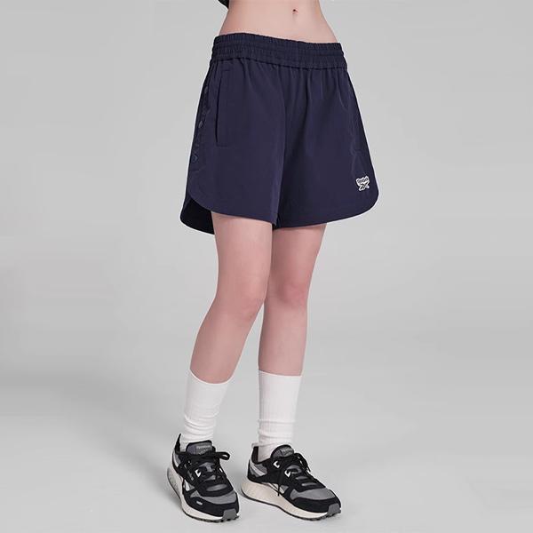 Reebok Solid Color Running Elastic Woven Sports Shorts Women shorts Navy-Blue 24SRC608WGN2