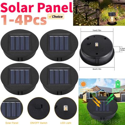 1-4PCS 8CM Solar Light Replacement Top 1.2V Waterproof LED Solar Panel Lantern Lid Light Solar Lantern Top Outdoor Decor Garden