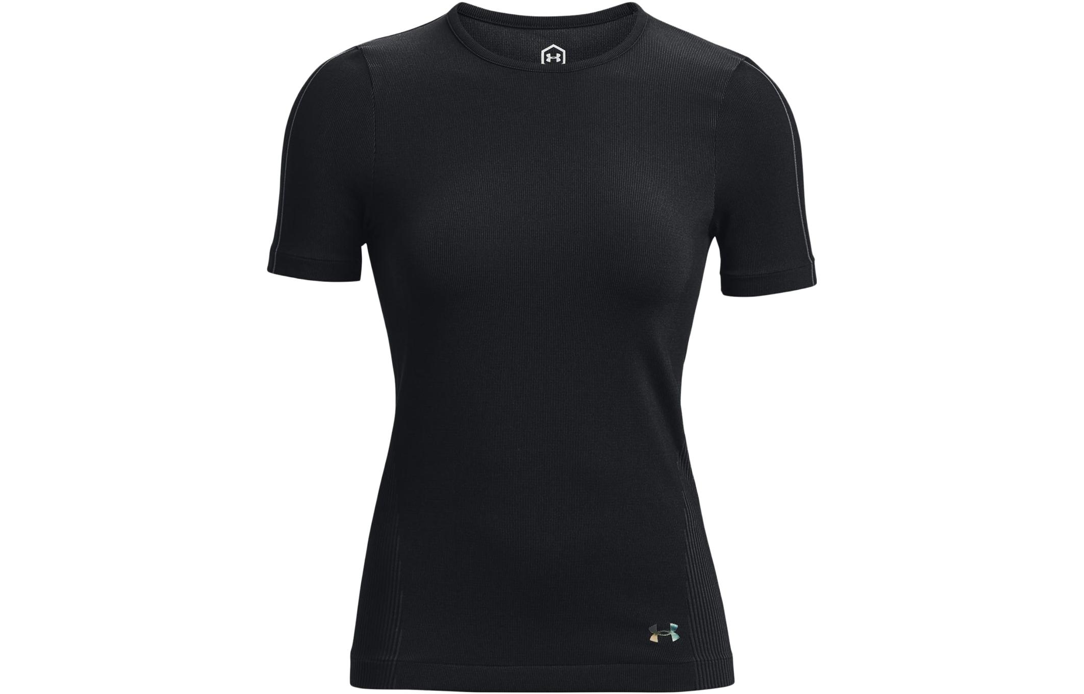 Under Armour RUSH Set in Sleeve T Shirt Women s Black 1373929-001 L