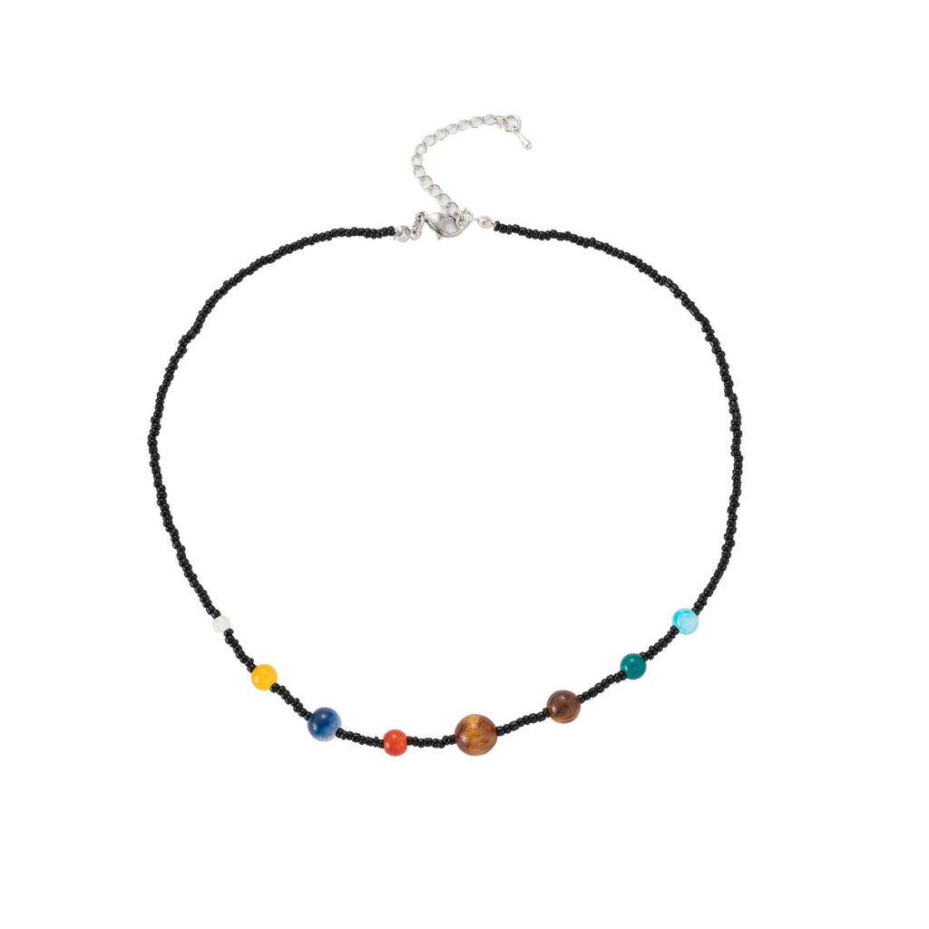 Summer Color Fresh Beaded Necklace Women'S Retro Dopamine Cool Clavicle Chain Simple Niche Premium Necklace