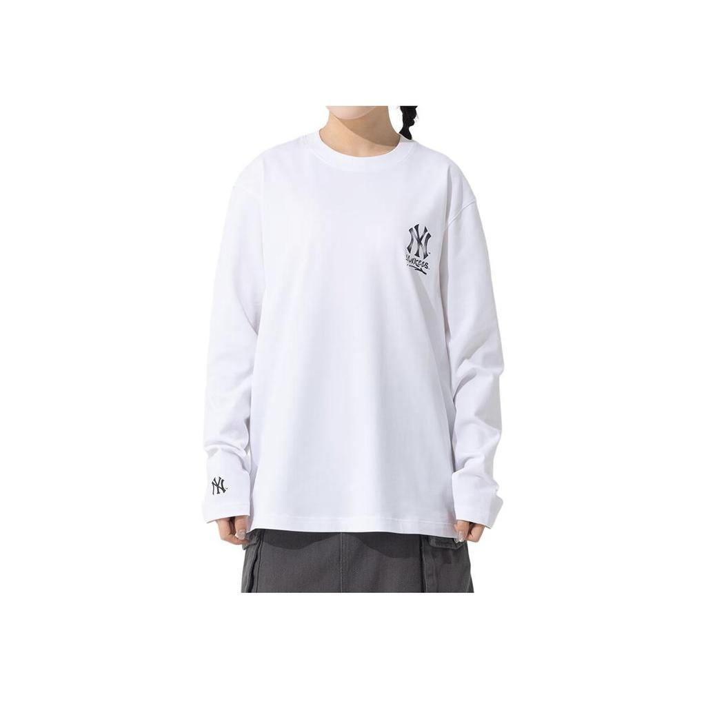 MLB New York Yankees Fashion Comfortable Soft Skin-Friendly Breathable Classic Logo Long Sleeve T-Shirt Unisex T-Shirt White 3ATSB0351-50WHS