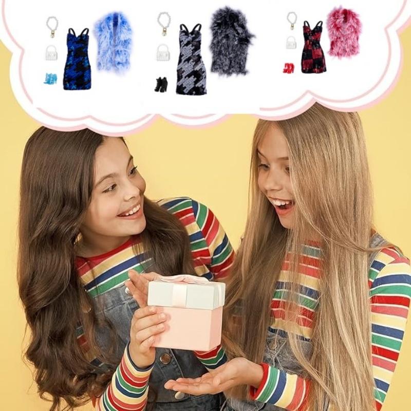 Nové šaty pro panenky Módní kabát Mořské panny Lesklé flitry Šaty s rybí ocasem Krajková sukně Šaty Oblečení pro panenku Miminko Vánoční hračky Dárek