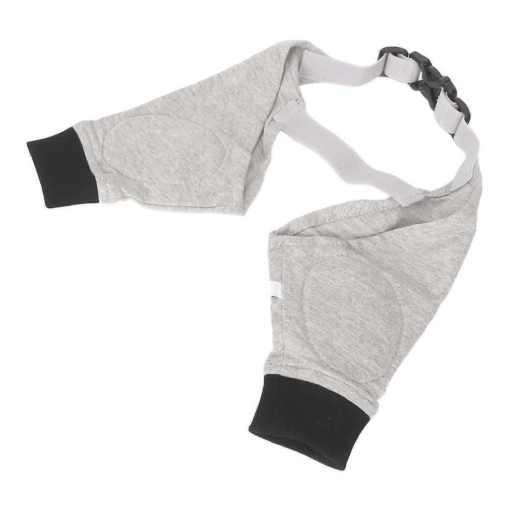 Dog Elbow Protector Joint Warming Breathable Adjustable Dog Front Leg Sleeve for Dogs Puppy Gray Black S