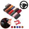 38cm Suede DIY Steering Wheel Cover Genuine Leather Braided Car Steering Wheel Pad Liner Protection Cover Anti Slip Interior