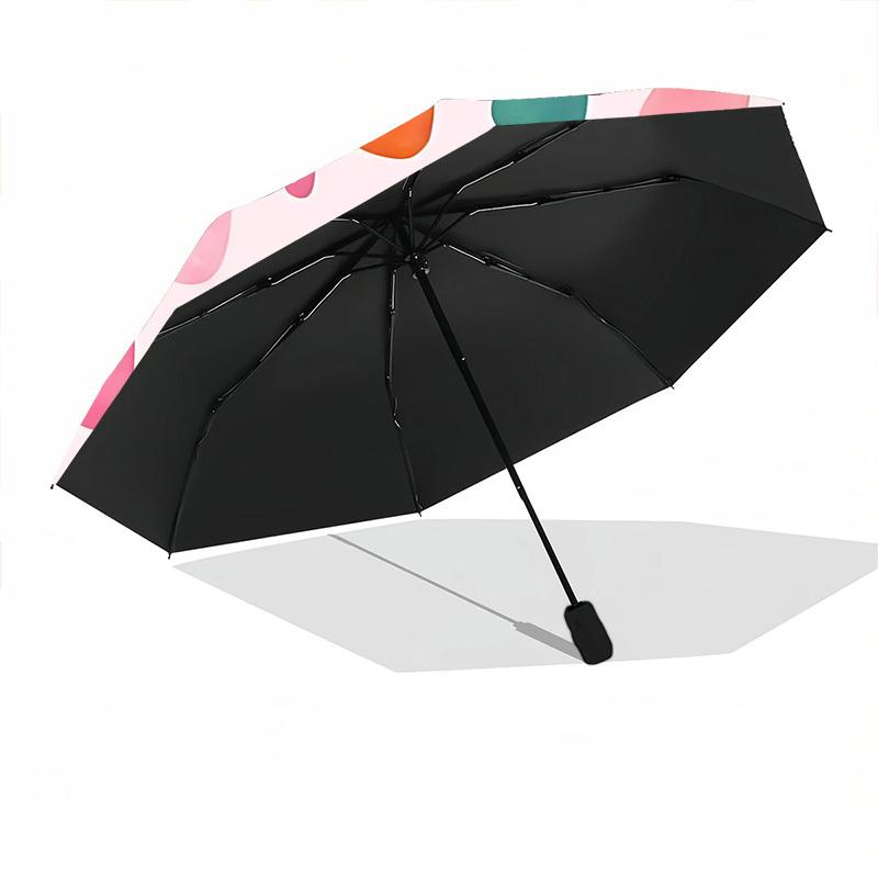 1pc Raindrops Automatic Folding Umbrella - Portable Collapsible, 8-Rib Durable Frame, Perfect for Outdoor Use,  Yy251218085