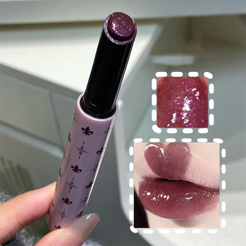 Herorange Shimmer Lip Jelly Pen Moisturizing Mirror Water Light Solid Lip Gloss Film-Forming Non-Fading Gloss Lipstick