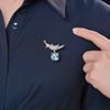 High Jewelry Design Exquisite Luxury Aquamarine Brooch Pendant Two Wear, Slightly Inlaid With Diamond Bird Necklace Women