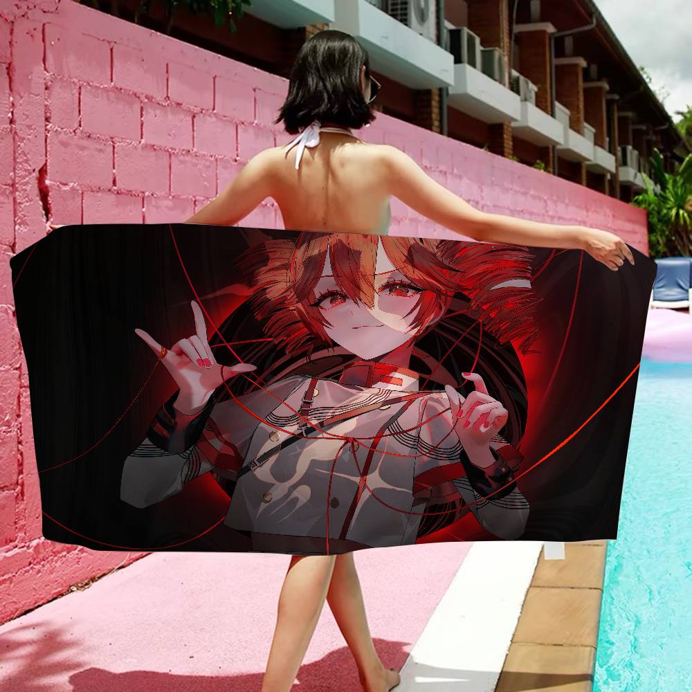 Singer Kasane Teto Microfiber Blanket Quick Drying Beach Towels Oversized Printing Super Absorbent Pool Towel Blanket